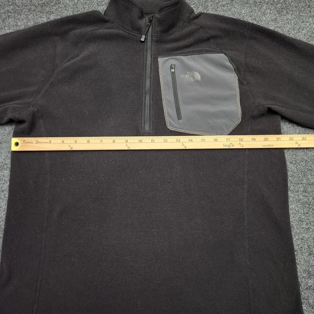 The North Face‎ Mens Medium Quarter Zip Fleece Pullover Black Pocket Lightweight